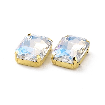 Rectangle Octagon Shape Sew on Glass Rhinestone LS-X1-DIY-E062-01G-04-1