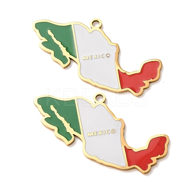 304 Stainless Steel & Enamel Pendants SA-CBA6ECE-01B-G-1