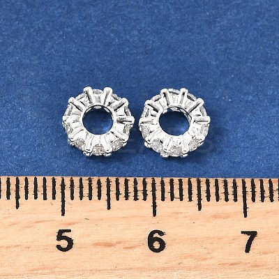 Brass Micro Pave Clear Cubic Zirconia Beads KK-K300-02C-S-1