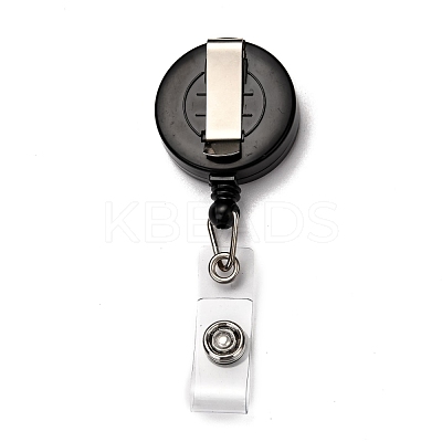 Flat Round ABS Plastic Badge Reel AJEW-I053-37G-1