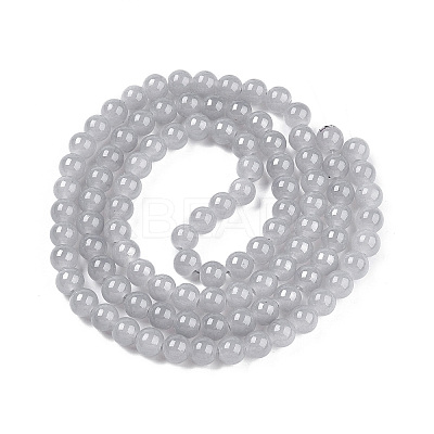 Baking Paint Imitation Jade Glass Round Bead Strands X1-DGLA-Q021-8mm-43-1