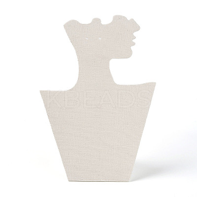 Cardboard Covered with Linen Cloth Necklace & Earring Display Stands ODIS-Q041-07A-1
