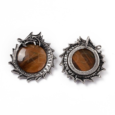 Natural Tiger Eye Pendants G-G983-01AS-04-1