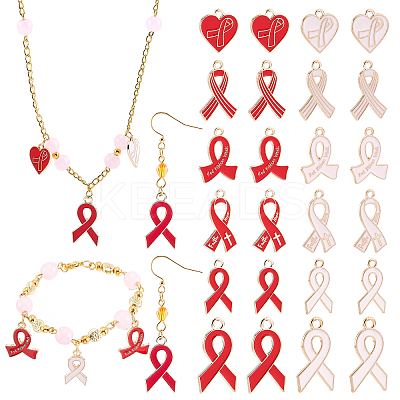 72Pcs 12 Style Light Gold Tone Zinc Alloy Enamel Pendants ENAM-PH0002-18-1