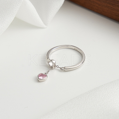 Rhodium Plated 925 Sterling Silver Finger Rings for Women STER-P065-20P-1