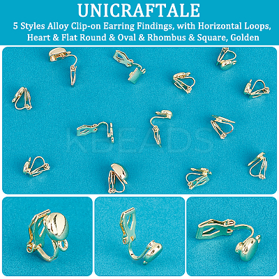 20Pcs 5 Styles Alloy Clip-on Earring Findings FIND-UN0002-38G-1