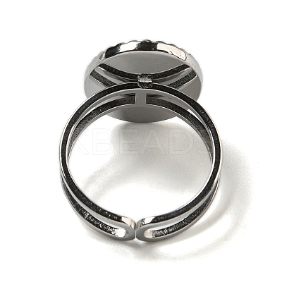 Oval with Teardrop 304 Stainless Steel Open Cuff Rings STAS-Z060-14P-1