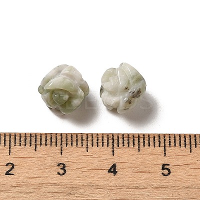 Natural Peace Jade Carved Flower Scattered Beads G-O156-B-34-1