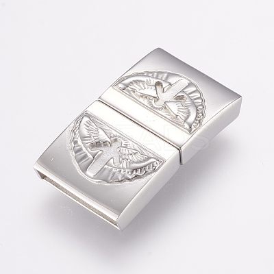 Tarnish Resistant 304 Stainless Steel Magnetic Clasps with Glue-in Ends STAS-G136-02P-1