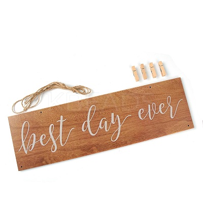 Natural Wood Hanging Wall Picture Holders HJEW-H055-06-1