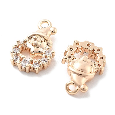 Micro Pave Clear Cubic Zirconia Pendants KK-M102-03G-1