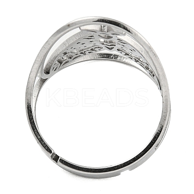 Non-Tarnish 304 Stainless Steel Moth Adjustable Rings LS-RJEW-G306-01P-1