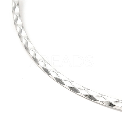 Non-Tarnish 304 Stainless Steel Rhombus Textured Wire Necklace Making MAK-L015-02P-1