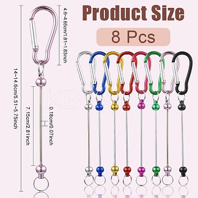 8Pcs 8 Styles Aluminum & Alloy Climbing Carabiners DIY-YW0010-37-1