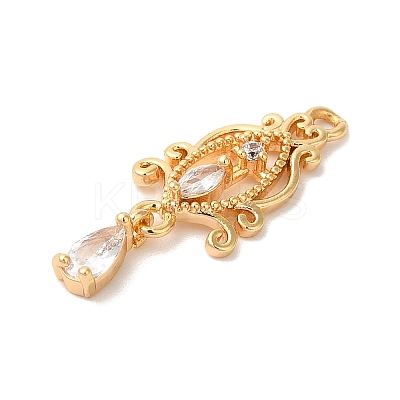 Brass Micro Pave Clear Cubic Zirconia Pendants KK-M294-25G-1