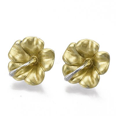 Spray Painted Alloy Stud Earring Findings PALLOY-N152-02P-1