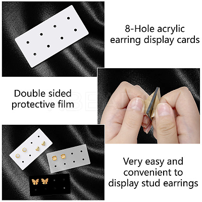 15Pcs 3 Colors Acrylic Earring Organizer Display Stands EDIS-WH20015-004-1
