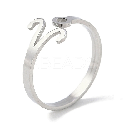 Non-Tarnish Constellations 304 Stainless Steel Open Cuff Ring for Women RJEW-L122-001P-03-1
