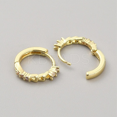 Clear Cubic Zirconia Curb Chains Shape Hoop Earrings EJEW-WH0004-41-1