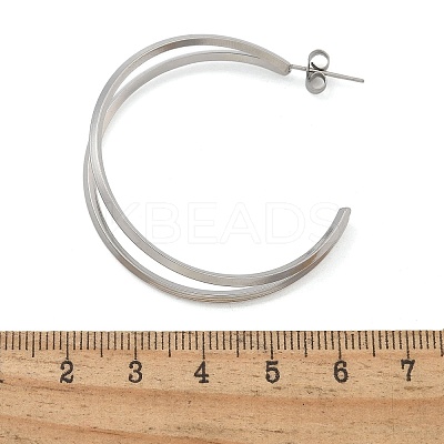 304 Stainless Steel C-Shaped Stud Earrings for Women EJEW-M089-04P-1