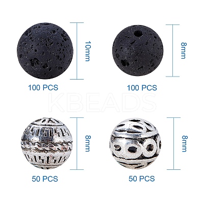 200PCS Natural Lava Rock Beads DIY-PH0014-01-1