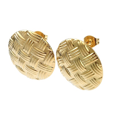 Ion Plating(IP) 201 Stainless Steel Stud Earrings EJEW-K270-24G-1