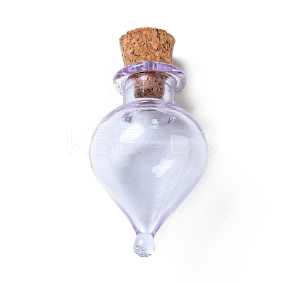 Teardrop Glass Cork Bottles Ornament AJEW-A039-01F-1