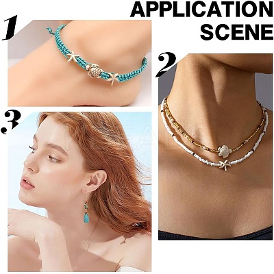 DIY Sea Aniaml Synthetic Turquoise  Alloy Earrings/Bracelets Making Kits DIY-AR0004-12-1