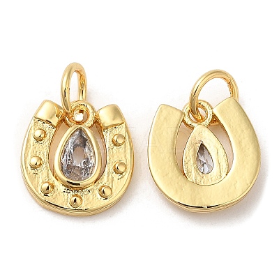 Brass with Cubic Zirconia Pendants KK-K332-23G-1