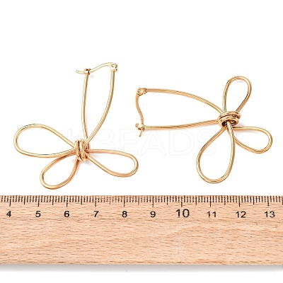 Hollow Flower 201 Stainless Steel Hoop Earrings EJEW-P337-01G-1