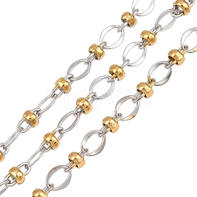 Two Tone 304 Stainless Steel Oval Link Chains CHS-P028-09A-1