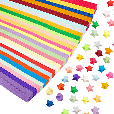 1 Set 27 Colors Fluorescent Lucky Star Origami Paper DIY-CP0010-79C-1
