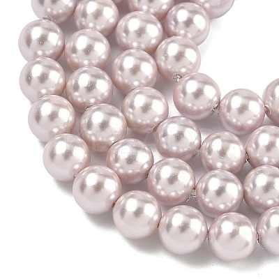 Electroplated Shell Pearl Beads Strands X-BSHE-G041-6mm-06-1