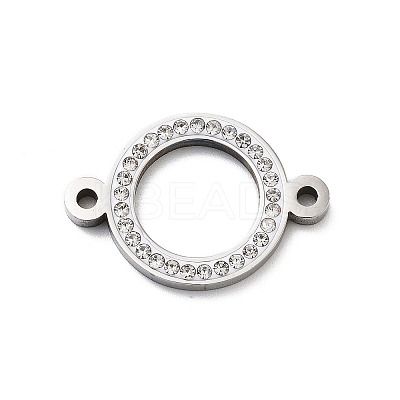 304 Stainless Steel Crystal Rhinestone Connector Charms STAS-Z091-06P-1