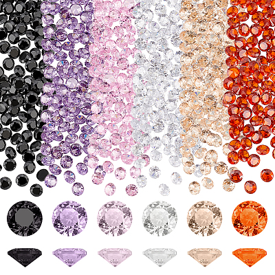 180Pcs 6 Colors Diamond Shape Grade A Cubic Zirconia Cabochons ZIRC-PH0001-43C-05-1