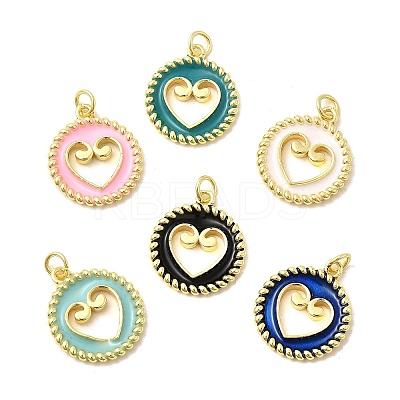 Brass Enamel Pendants KK-I378-21G-B-1