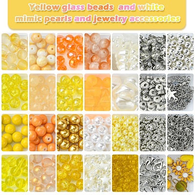 DIY Alloy Enamel & Glass & ABS Plastic Imitation Pearl Bracelets Jewelry Making Kits DIY-FS0007-52-1