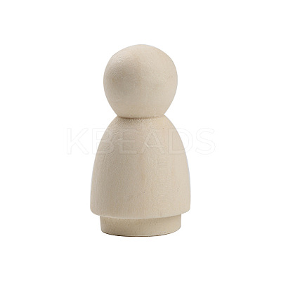 Unfinished Blank Wooden Dolls Sculpture PW-WGE1180-07-1