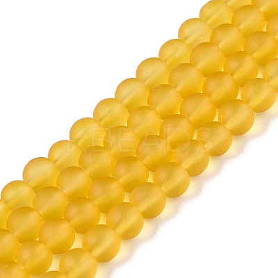 Baking Paint Transparent Glass Bead Strands X-GLAA-S031-4mm-11-1