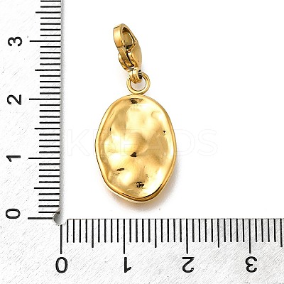 Oval 304 Stainless Steel Rhinestone Pendant Decoration STAS-R159-49G-03-1