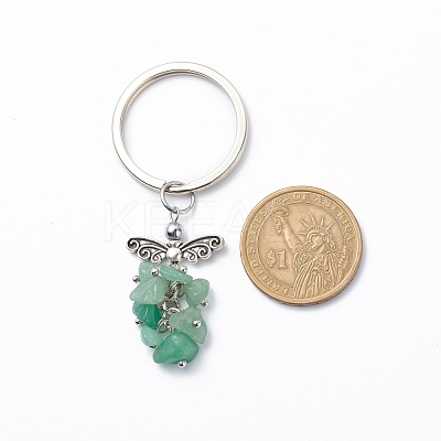 Natural Green Aventurine Angel Pendant Keychain KEYC-JKC00382-05-1