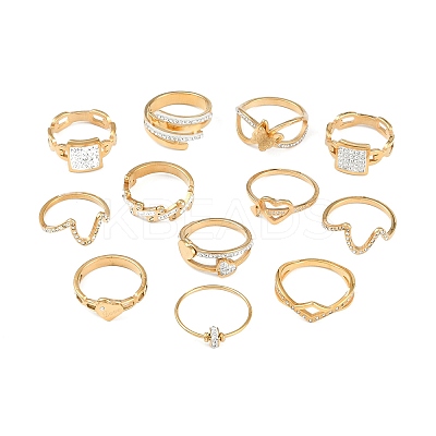 Crystal Rhinestone Finger Ring RJEW-MSMC002-17G-1