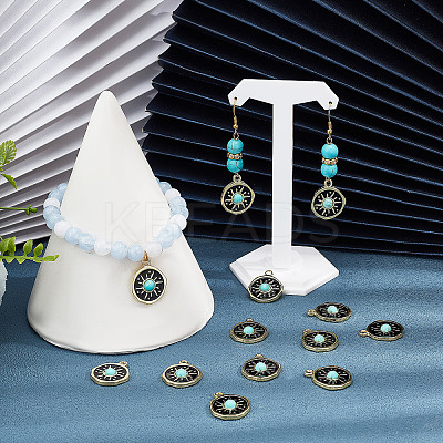 Rack Plating Alloy Enamel Pendants FIND-SC0003-84-1