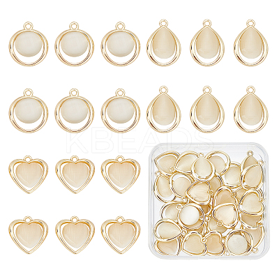 30Pcs 3 Style Light Gold Alloy Pendants FIND-CA0002-92-1