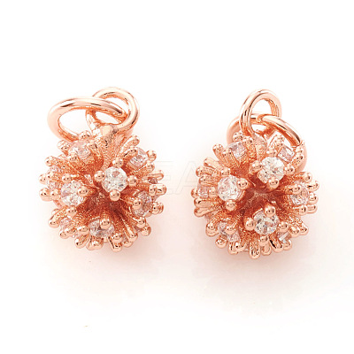 Brass Micro Pave Cubic Zirconia Charms KK-I672-19-1