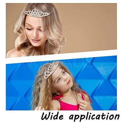 10Pcs 10 Styles Alloy Rhinestone Hair Bands OHAR-DR0001-06-1