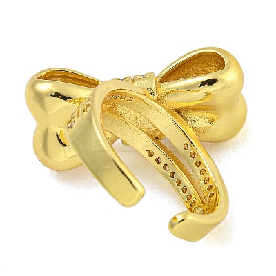 Rack Plating Brass Micro Pave Cubic Zirconia Cuff Rings for Women RJEW-I107-13G-02-1