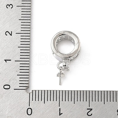 Brass Pave Cubic Zirconia Hoop Earring Findings KK-D369-02P-1