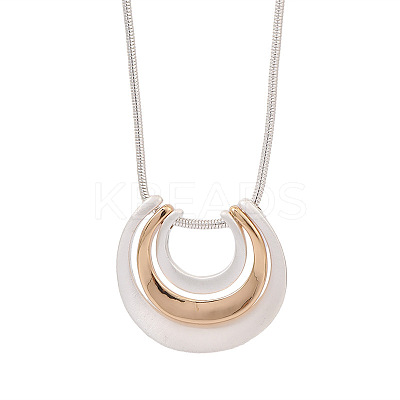 Alloy Layered Half Round Pendant Necklaces FS-WGC51BC-01-1