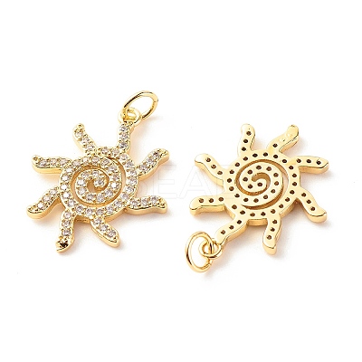 Brass Micro Pave Clear Cubic Zirconia Pendants LS-ZIRC-P094-23G-RS-1